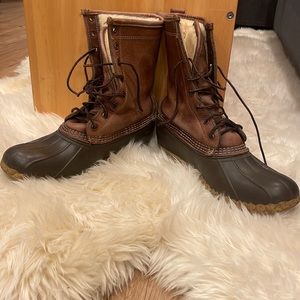 Men's Bean Boots, 8" Shearling-Lined Insulated Tumbled Leather